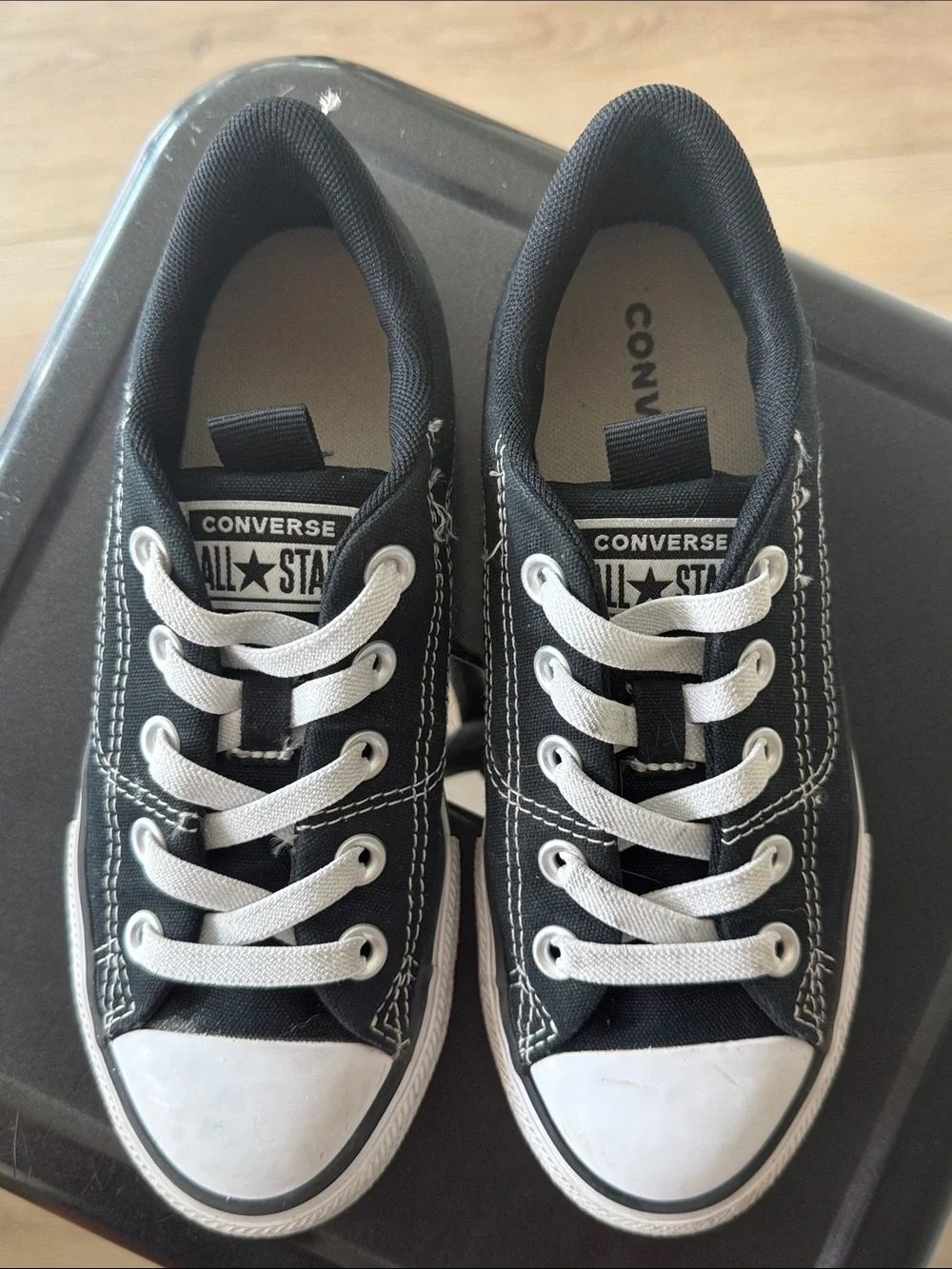 Converse Black Canvas Low-Top Sneakers with White Accents